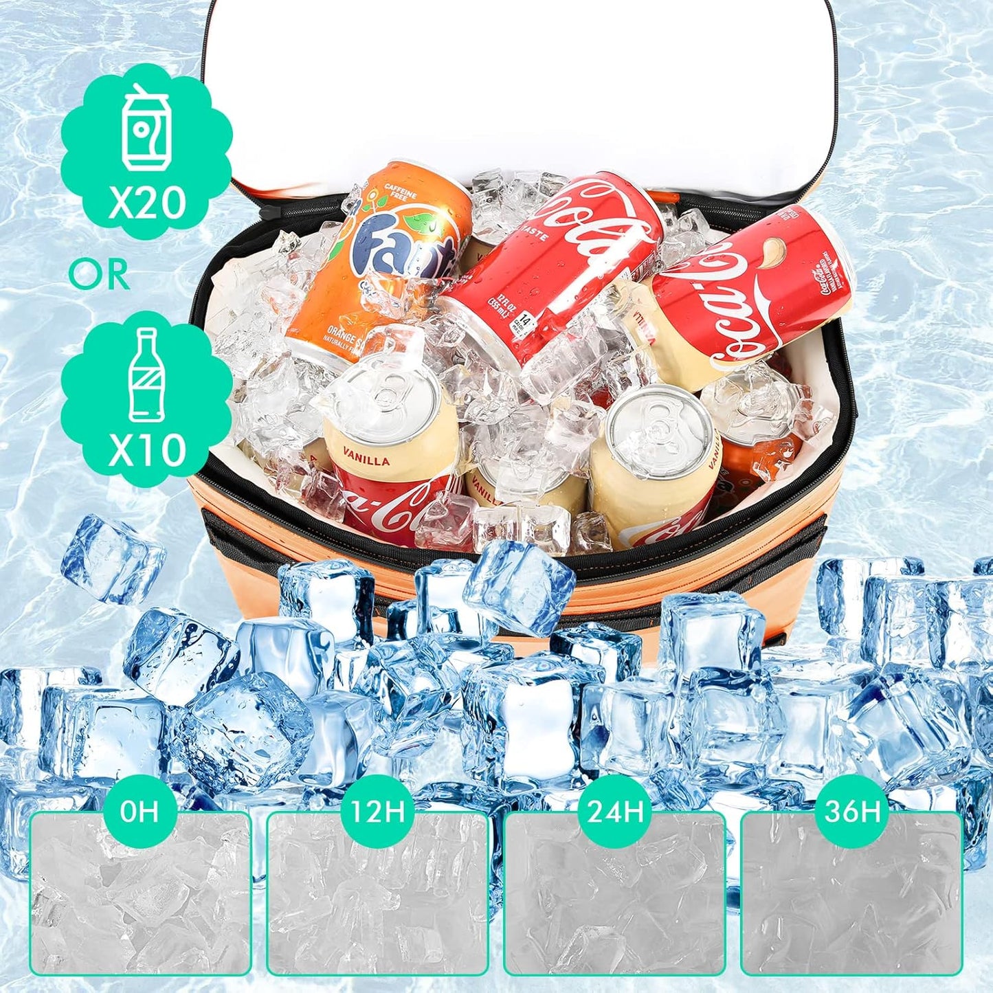 Waterproof Kayak Seat Back Cooler - Portable Ice Chest for Kayaking, Beach, and Camping