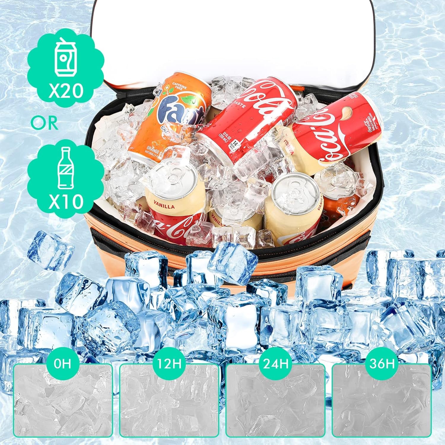 Waterproof Kayak Seat Back Cooler - Portable Ice Chest for Kayaking, Beach, and Camping