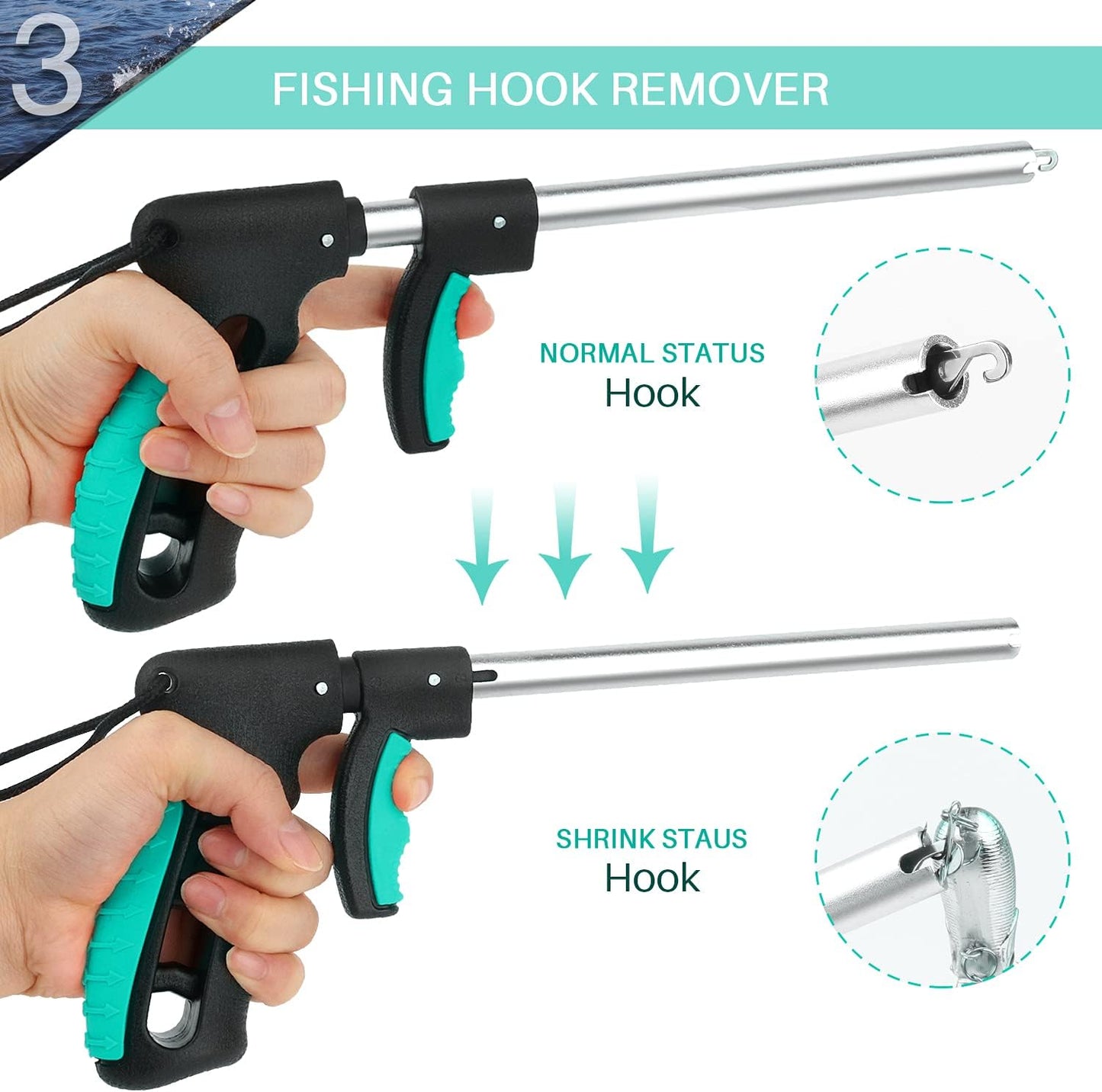 Fishing Tool Kit Fishing Pliers, Fish Lip Gripper, Fishing Hook Remover, Handheld Digital Fishing Scale, Ice Fly Fish Pliers Fishing Gear Accessories Fishermen Gift (Battery Not Included)