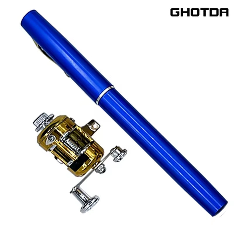 Outdoor Portable Mini Pen Fishing Rod Telescopic Pocket Pen Fishing Rod Mini Fishing Reel Fishing Accessories