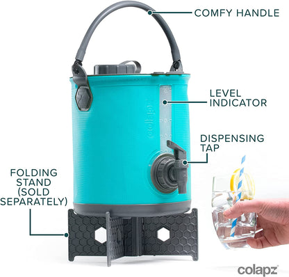 2-In-1 Collapsible Camping Water Container with Spigot - 2 Gallon Portable Bucket & Camping Water Jug with Spout - Sports Water Jug - RV Bucket - Water Jug Dispenser