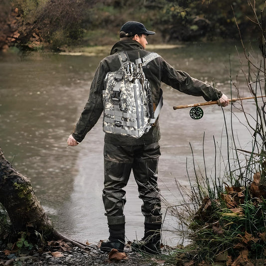 Fishing Backpack with Rod Holder and Tackle Box