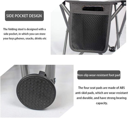 Compact Portable Folding Camping Stool - Lightweight Outdoor Chair for Travel, Hiking, BBQ, Fishing, Garden, and Beach Activities