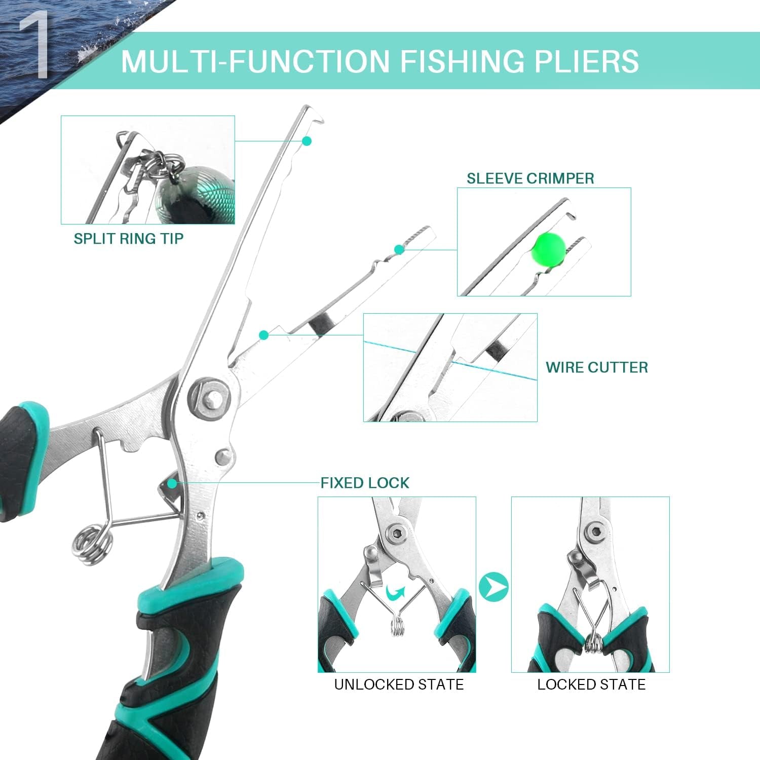 Fishing Tool Kit Fishing Pliers, Fish Lip Gripper, Fishing Hook Remover, Handheld Digital Fishing Scale, Ice Fly Fish Pliers Fishing Gear Accessories Fishermen Gift (Battery Not Included)