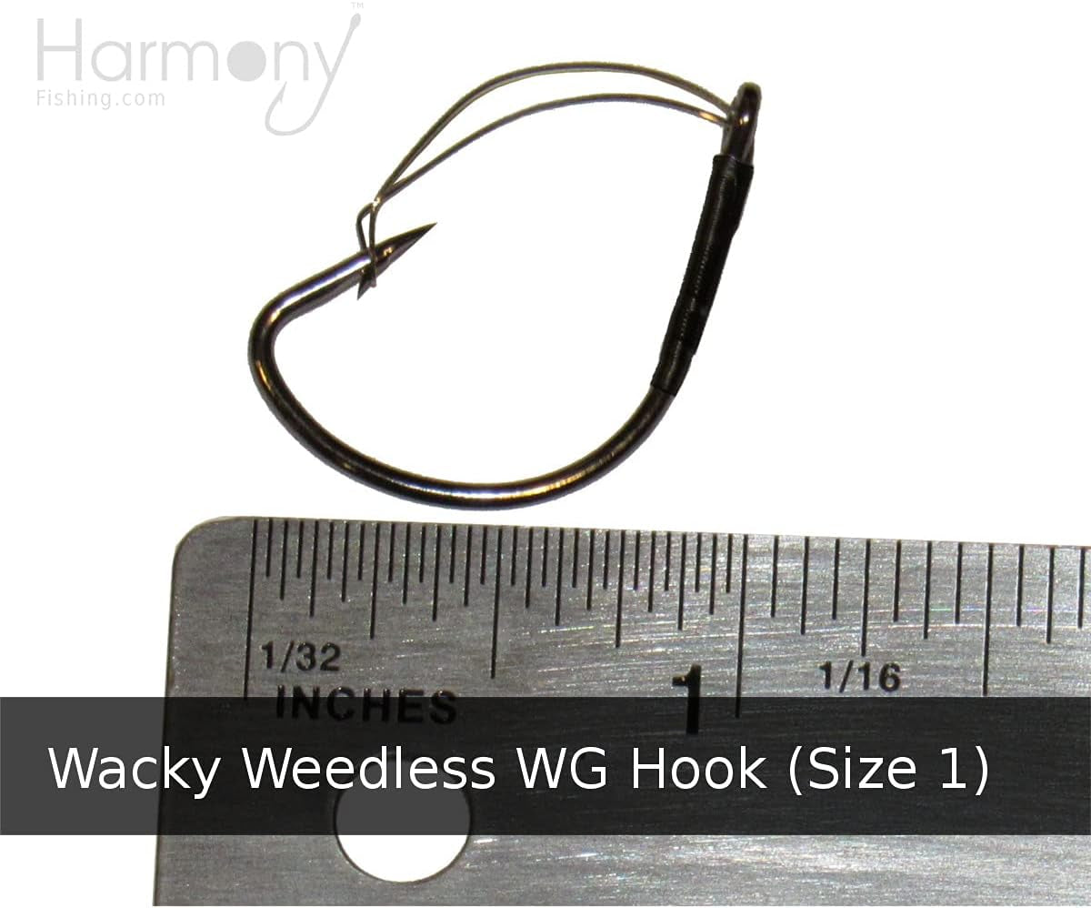 Harmony Fishing - Razor Series Wacky Weedless WG Hooks - the Ultimate Bass Fishing Hooks for the Wacky Rig & Neko Rig