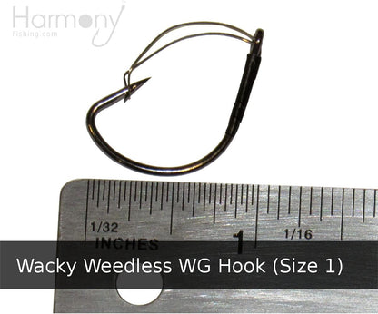 Harmony Fishing - Razor Series Wacky Weedless WG Hooks - the Ultimate Bass Fishing Hooks for the Wacky Rig & Neko Rig