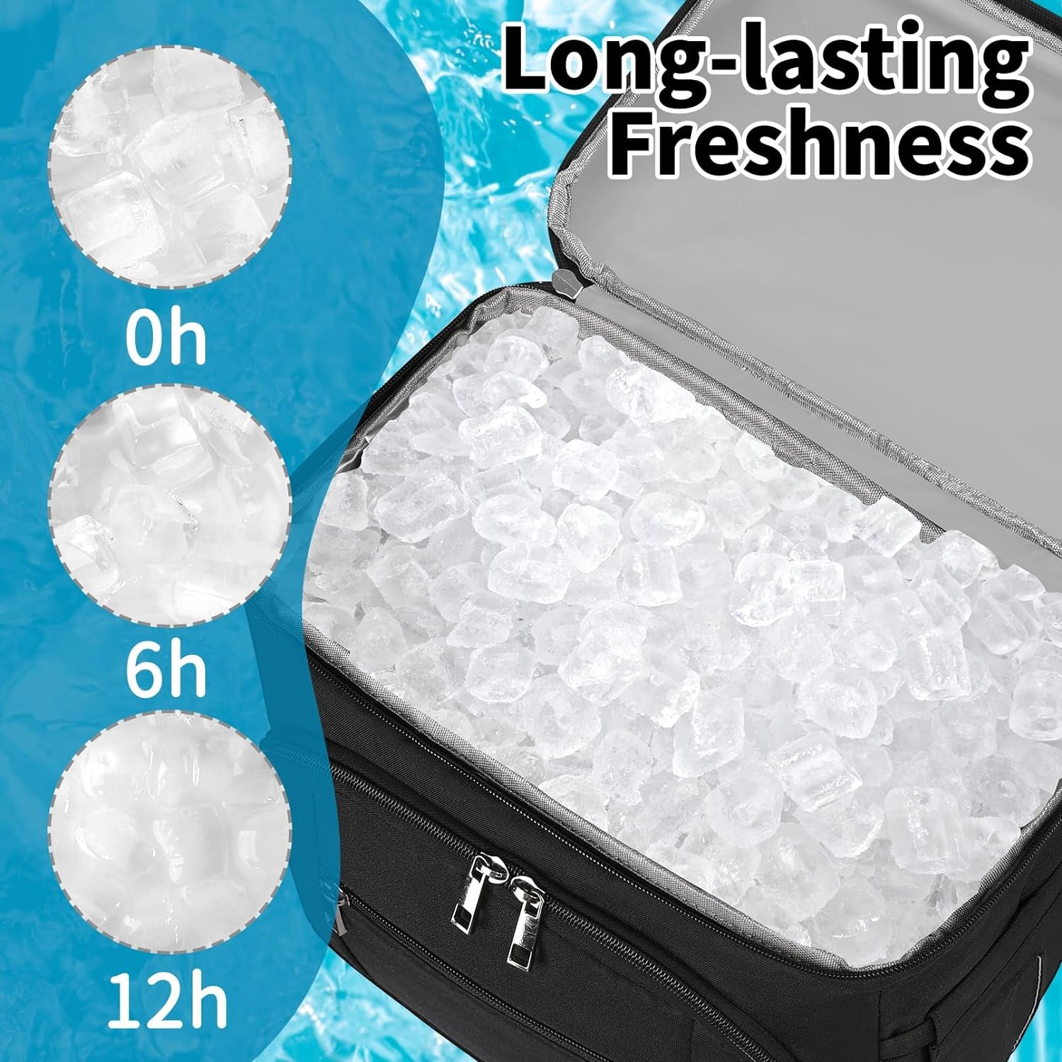 Insulated Leakproof Double Deck Backpack Cooler for Men and Women with RFID Lunch Storage
