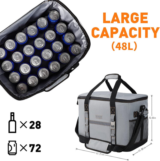 Insulated Leakproof Cooler Backpack - 32 Can Capacity, Double Deck Design, Lightweight and Waterproof for Beach, Camping, and Hiking