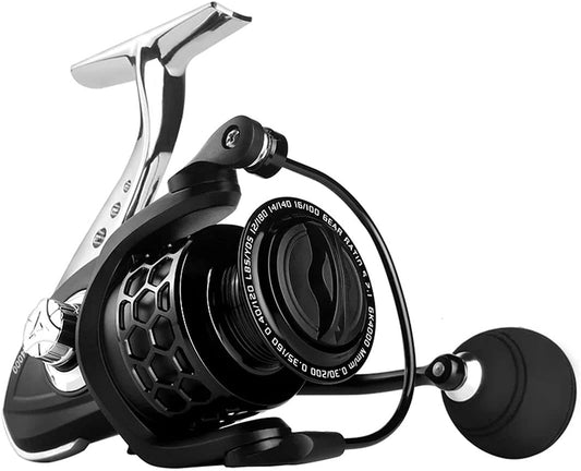 All Aluminum Metal Fishing Reel Powerful GK1000-7000 High Speed 5.2:1 Spinning Reel Ultra Smooth Hollowed Spool for Freshwater Saltwater, GK6000